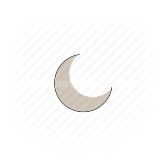 moon, night, weather, night mode, crescent